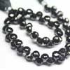 Natural Black Spinel Faceted Onion Drops Briolette Strand 9 Inches Size 6mm approx.